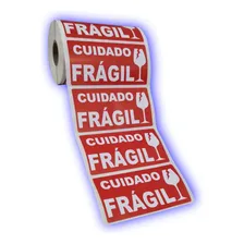 Etiqueta Frágil Etiqueta Cuidado Fragil - 100x50 Cor Vermelho Foto mini  2