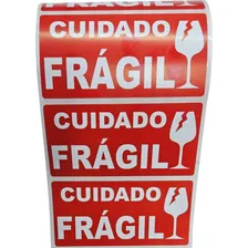 Etiqueta Frágil Etiqueta Cuidado Fragil - 100x50 Cor Vermelho Foto  mini 1