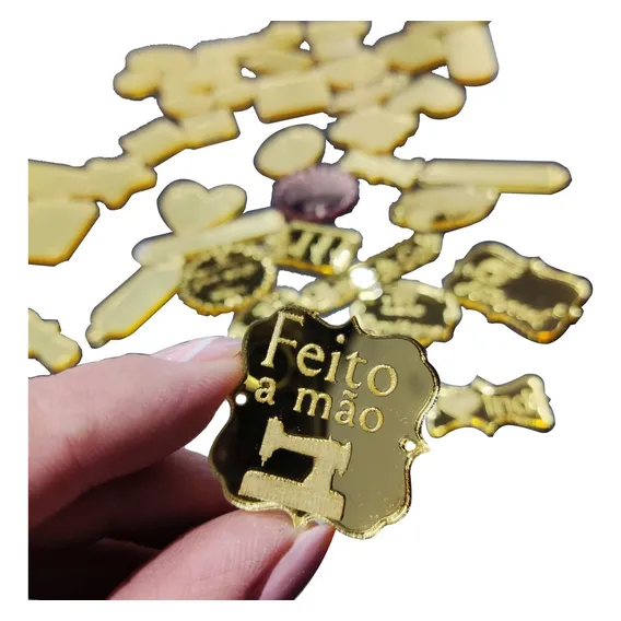 Etiqueta Personalizada Logo Acrílico Espelhado Tag 50 Peças Foto 1