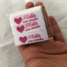 Etiquetas Tecido Personalizadas 100un 1,5x4cm Cetim Gorgurão Foto mini 4