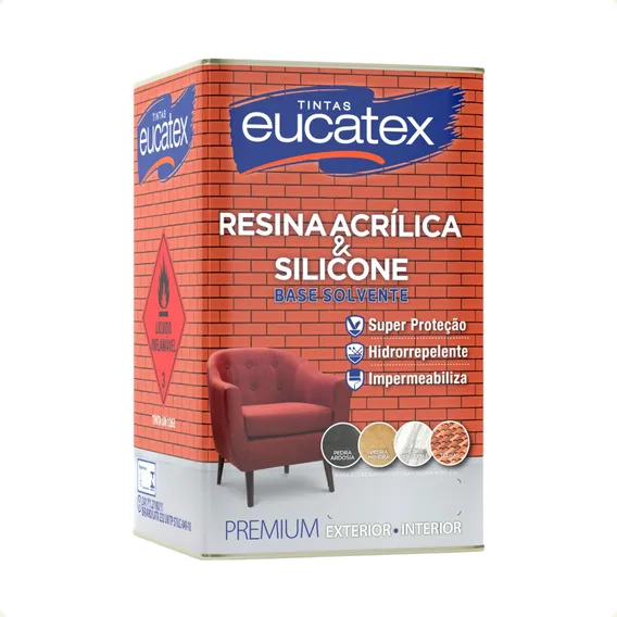 Eucatex Resina & Silicone 18l Incolor Impermeabilizante Foto 1
