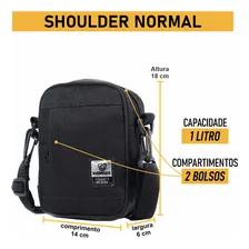 Everbags shoulder zipper vivo bolsa mini tranversal tiracolo de ombro pochete treino esportivo resistente cor preto Foto mini  3