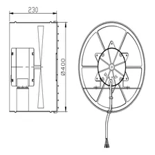 Exaustor Axial 40cm Qualitas Eq400m4 Potente 1700 Rpm 1/4 Hp 110V/220V Foto mini 4