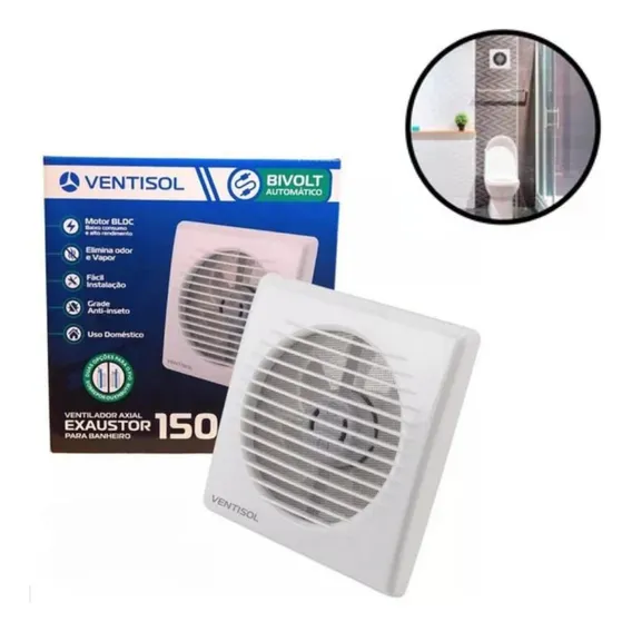 Exaustor P/banheiro 15cm/150mm Grade Anti Insetos Bivolt Foto 1