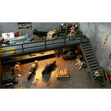 Expositor Miniaturas Oficina Garagem Duplo Deck Com Led 1:64 Foto mini  2