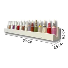 Expositor Organizador Porta Esmalte Manicure Prateleira Mdf Cor Branco Foto mini  2