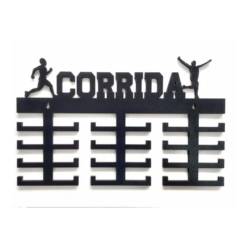 Expositor Porta Medalhas Corrida Mdf Preto 24 Suportes Foto 1