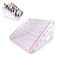Expositor Suporte Esmaltes AcrÃlico 7 Degraus Rosa Para 80un Foto mini 1