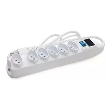 Extensão Elétrica 6 Tomadas Filtro Linha FusÃvel Cor Branco Foto mini 2