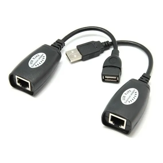 Extensão Adaptador Usb Via Cabo Rede Rj45 Cat5e/6 Cor Preto Foto 1