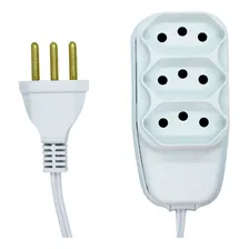 Extensão Branca Com Cabo Pp Chato 3 Vias 8,0 Metros 10a 250v Foto  mini 1