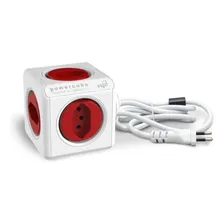 Extensão Elétrica 5 Tomadas Powercube ELG Filtro De Linha Cor Branco/Vermelho Bivolt Foto mini 1