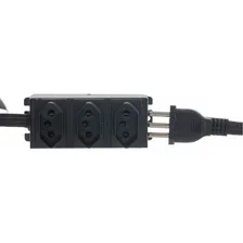 Extensão Elétrica Régua 3 Metros Tripolar 20 Amperes Fiolux Cor Extensão Elétrica De 3 Metros Tripolar Bivolt 20 Amperes Com 3 Tomadas Preta Foto mini 3