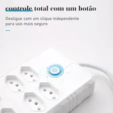 Extensão Régua Elétrica 7 Tomadas Com 4 Usb Bivolt 110v/220v 5 Metros Cabo Kapbom Foto mini 3