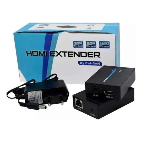 Extensor Hdmi 60 Metros X Rj45 Cat5/ Cat6 3d 1080p Bivolt Foto 1