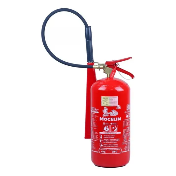 Extintor Mocelin Co2 4kg Bc E Carregado Suporte De Parede Foto 1