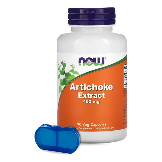 Extrato De Alcachofra 450mg Now Foods 90 Cáps +porta Cápsula Foto 1