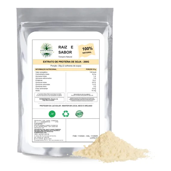 Extrato De Soja 100% Natural 200g Para Bebidas E Saudáveis Foto 1