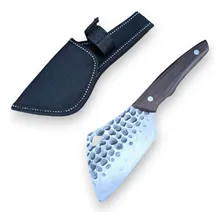 Faca Aço Inox Mini Cutelo Fulltang Cabo Madeira Corta Osso Foto  mini 1