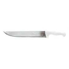 Faca Açougueiro Churrasco Cozinha Aço Inox Cabo Branco 12 Foto mini 3