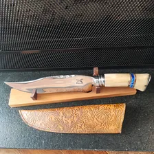 Faca Bowie Forjada 9' Integral Aço Inox 420c Cabo Osso Artes Foto mini  3