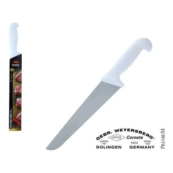 Faca Carne Açougue Churrasco Profissional 14 Corneta Premium Foto 1