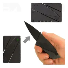 Faca Cartão Canivete Tático Portátil Discreto Carteira Bolso Cor Preto Foto mini 1