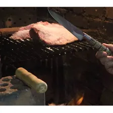 Faca Churrasco 6'' Aço Inox Cabo Rabo De Tatu E Bainha Couro Foto mini 3