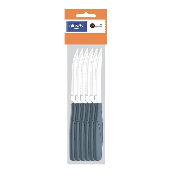 Faca De Churrasco Itaparica Com Serrinha Kit 12 Peças 0,8mm Cor Preto Foto 1