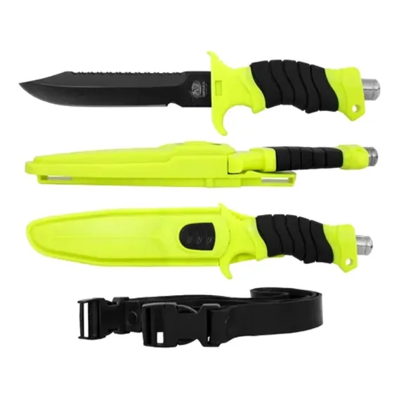 Faca De Mergulho Sub Inox 28cm Albatroz Qs-212 Com Cinto Foto 1