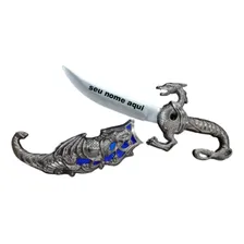 Faca Dragão Artesanal Em Aço Inox Personalizada Com Nome Foto mini 1