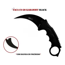 Faca Esportiva Csgo Karambit Black Afiada Punho Polímero Foto  mini 1