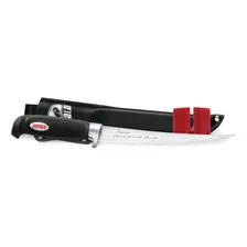 Faca Fileteira Inox Rapala Soft Grip + Afiador E Bainha Foto mini  2