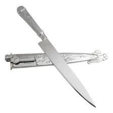 Faca Gaúcha Churrasco 7' Aço Inox Bainha Cabo Imita Prateada Foto mini 3