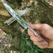 Faca Gaúcha Churrasco 7' Aço Inox Bainha Cabo Imita Prateada Foto mini 4