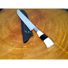 Faca Inox Gaucha 9 Pol Cabo Trabalhado Osso Chifre Bainha Foto mini 4