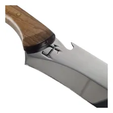 Faca Kukri Full Tang Artesanal De Churrasco 3mm Aço Madeira Foto mini 4