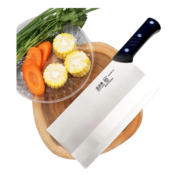 Faca Oriental Cutelo Grande Multiuso Inox 32x10cm Foto 1
