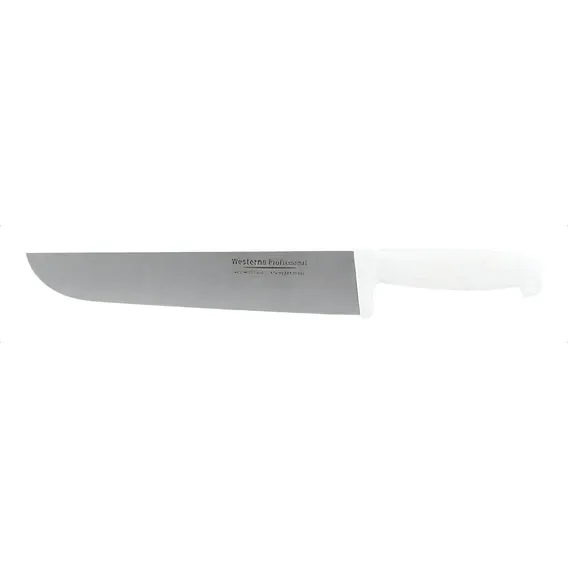 Faca Para Carne Açougueiro Aço Inox 10 Cabo Branco Western Foto 1