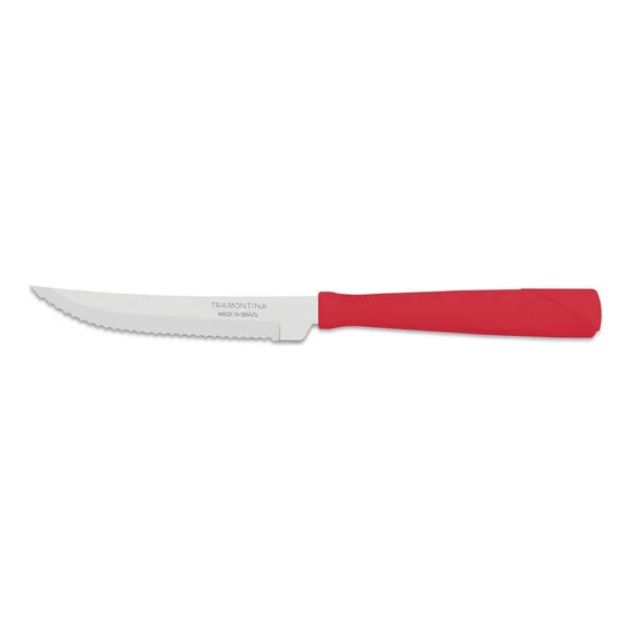 Faca Para Churrasco Tramontina New Kolor Inox Vermelho 4 Foto 1