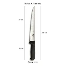 Faca Profissional Churrasco Victorinox Sulcos Lâmina 25cm Cor Cinza Claro Foto mini 2