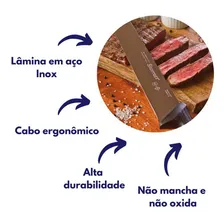 Faca Profissional Inox Açougueiro Churrasco 25cm Starrett Cor Vermelha Foto mini 4