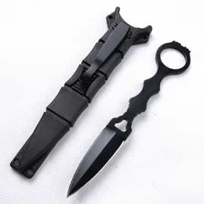 Faca Punhal Full Tang Tática Militar Camping Cor Preto Foto mini 1