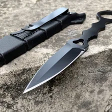 Faca Punhal Full Tang Tática Militar Camping Cor Preto Foto mini 3