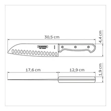 Faca Santoku Tramontina 7 Inox Polywood Castanho Foto mini 3
