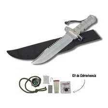 Faca Tática Militar Rambo Camping Pesca Com Bainha Cor Prata Foto mini 4
