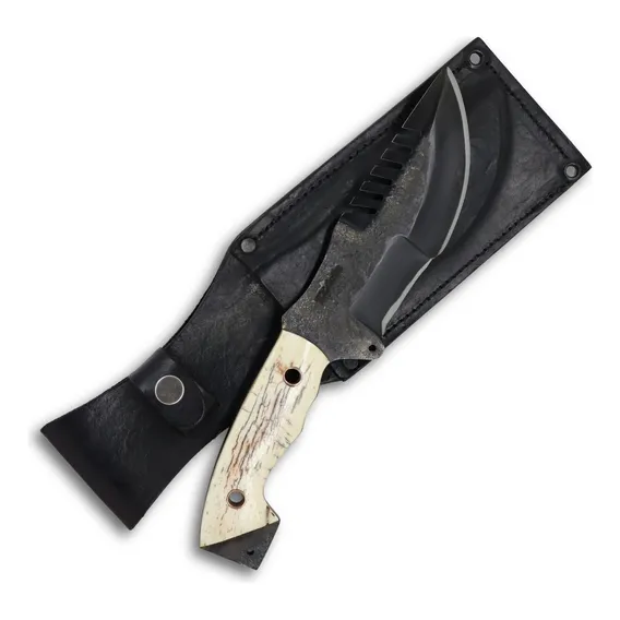 Faca Tracker D'avila 17cm Carbono E Osso, Camping, Bushcraft Foto 1