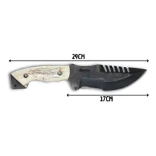 Faca Tracker D'avila 17cm Carbono E Osso, Camping, Bushcraft Foto mini 2