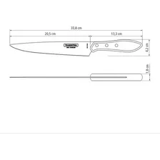 Faca Tramontina Para Carne 8 Em Aço Inox E Cabo Castanho Po Foto mini 4