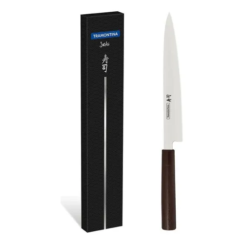 Faca Yanagiba Sushi Mar 9 Aço Inox Nylon Tramontina 24230049 Cor Preto Foto 1